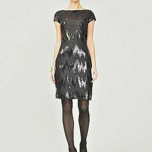 *NEW* Glamorous Cap-Sleeve Sequined Cocktail Shift Dress *Made in Canada* XXS